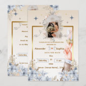 結婚式の招待状|名前と日付のテンプレート 招待状 (正面/裏面)