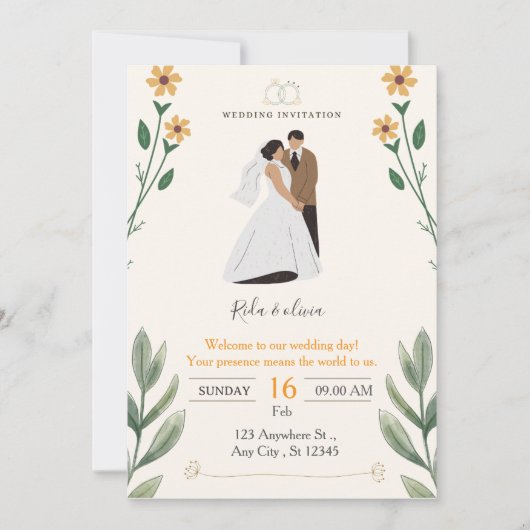 結婚式の招待状 招待状 (正面)