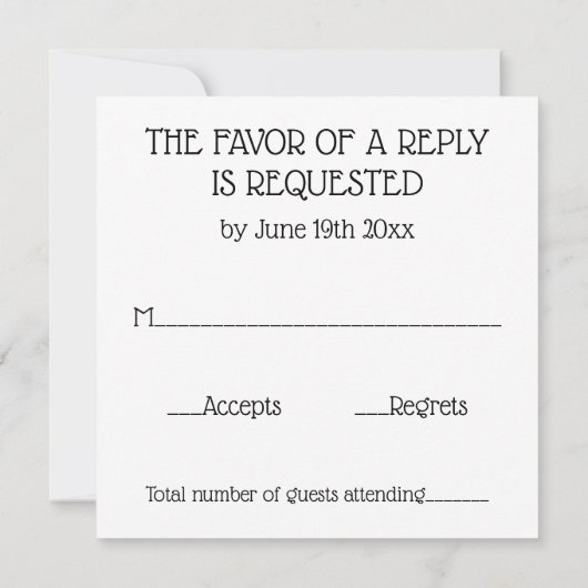 結婚式の招待状 招待状 (裏面)