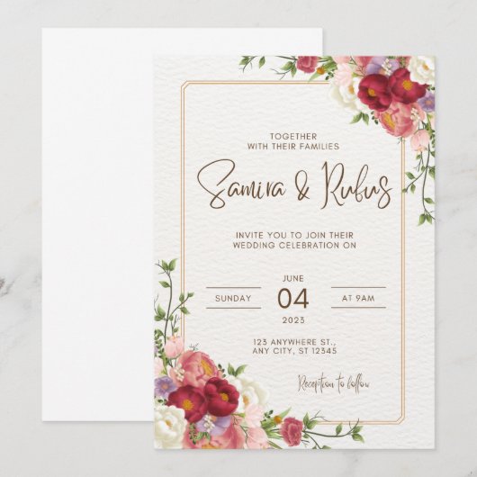 結婚式の招待状 招待状 (正面/裏面)