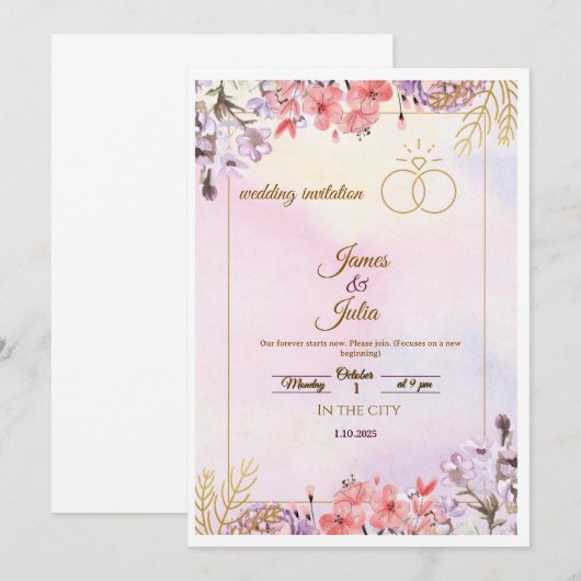 結婚式の招待状 招待状 (正面/裏面)