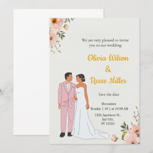 結婚式の招待状 招待状 (正面/裏面)