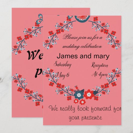 結婚式の招待状 招待状 (正面/裏面)