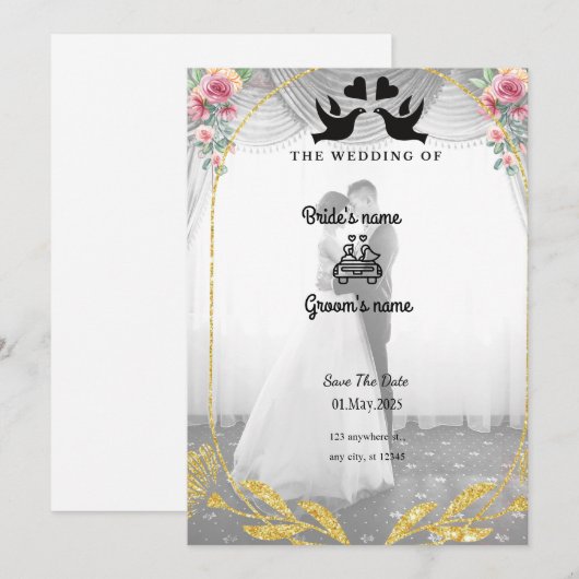 結婚式の招待状 招待状 (正面/裏面)