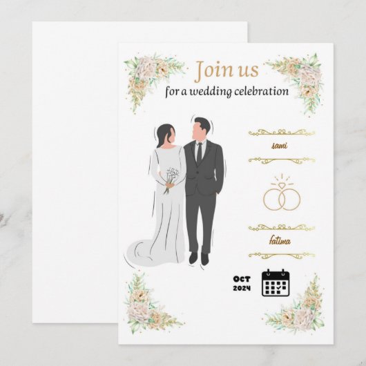 結婚式の招待状 招待状 (正面/裏面)