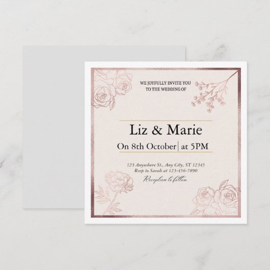 結婚式の招待状 招待状 (正面/裏面)