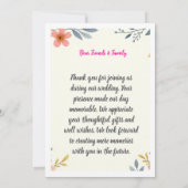 結婚式の招待状 招待状 (裏面)