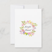 結婚式の招待状 挿入カード ピンクの花輪 招待状 (裏面)