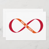 結婚式の招待状、無限のマークとMr. and Mrs. 招待状 (正面/裏面)