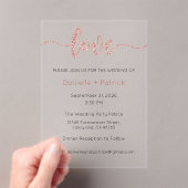 結婚式の招待状, 結婚式のペーパーアイテム, ハート アクリル招待状 (インサイチュ (ポータブル))