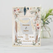 結婚式の招待状|編集可能なモダンテンプレート 招待状 (スタンド正面)