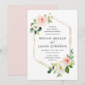 結婚式の招待状, 花, エレガント, クラシック 招待状 (正面/裏面)