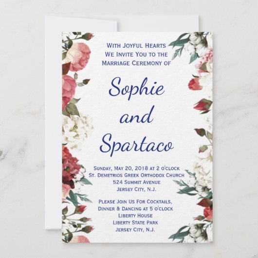 結婚式の招待状 花 招待状 (正面)