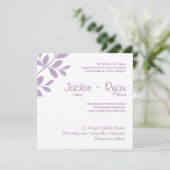 結婚式の招待状 葉の枝 紫 招待状 (スタンド正面)