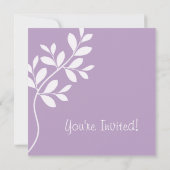 結婚式の招待状 葉の枝 紫 招待状 (裏面)