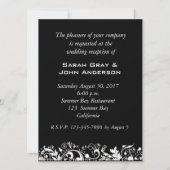 結婚式の招待状 赤いバラ 黒のデザイン 招待状 (裏面)