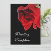 結婚式の招待状 赤いバラ 黒のデザイン 招待状 (スタンド正面)