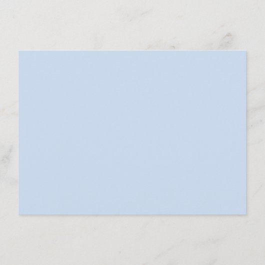 結婚式の招待状 | 青い格子縞のモノグラム エンクロージャーカード (裏面)