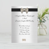 結婚式の招待状　黒と白のフォーマル 招待状 (スタンド正面)