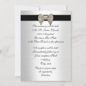 結婚式の招待状　黒と白のフォーマル 招待状 (裏面)