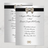 結婚式の招待状　黒と白のフォーマル 招待状 (正面/裏面)