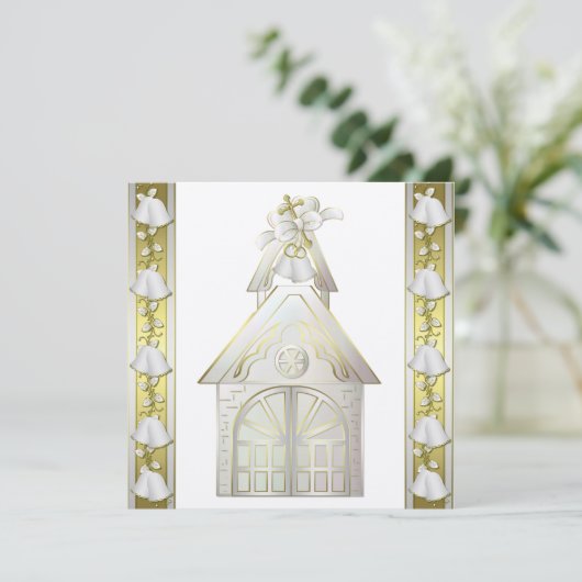 結婚式の招待状 4.25" x 5.5" 招待状 (スタンド正面)