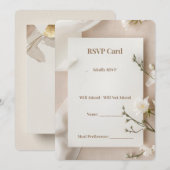 結婚式の招待状、RSVP、感謝のカードのセット ノートカード (正面/裏面)