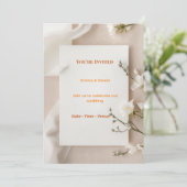 結婚式の招待状、RSVP、感謝の気持ちを伝えるカードのセット 招待状 (スタンド正面)