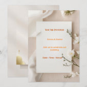結婚式の招待状、RSVP、感謝の気持ちを伝えるカードのセット 招待状 (正面/裏面)