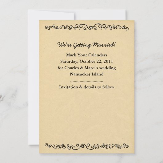 結婚式の招待状（Save the Date）写真テンプレート セーブザデート (裏面)