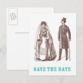 結婚式の招待状(Save the Date) 案内ポストカード (正面/裏面)