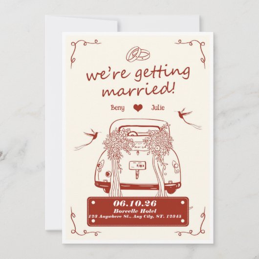 結婚式の招待状 We're Getting Married 招待状 (正面)