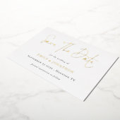 結婚式の招待状QRコードスクリプト 本物のようなデザイン 箔招待状 (回転した状態)