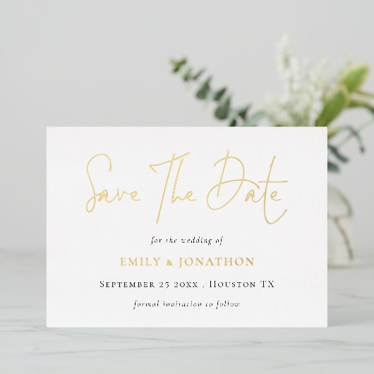 結婚式の招待状QRコードスクリプト 本物のような優雅さ 箔招待状 (立ち正面)