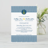 結婚式の招待航海のいかりハートネイビー黄 招待状 (スタンド正面)