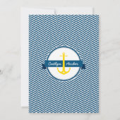 結婚式の招待航海のいかりハートネイビー黄 招待状 (裏面)