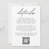 結婚式の招待詳細QRコードブラックモダン 招待状 (裏面)