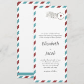 結婚式の招待//エアメールの愛 招待状 (正面/裏面)