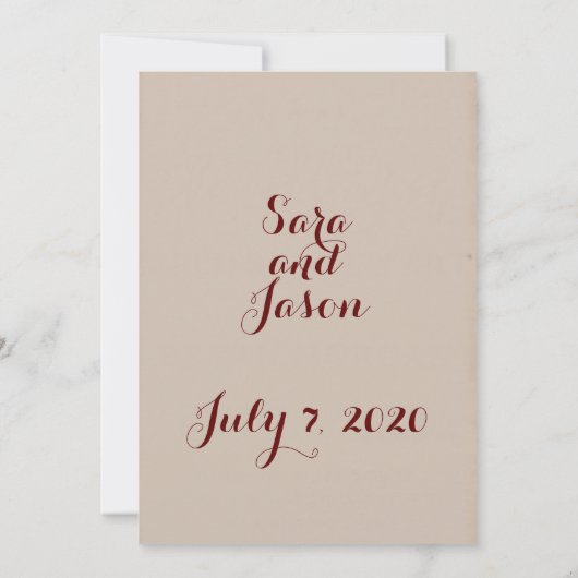 結婚式の招待 招待状 (裏面)