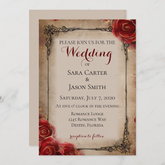 結婚式の招待 招待状 (正面/裏面)