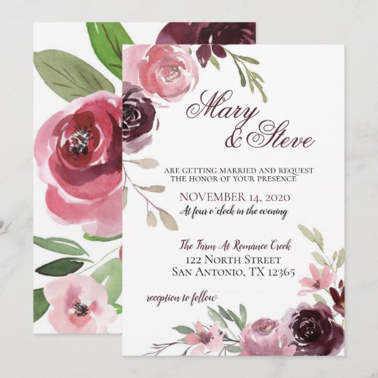 結婚式の招待 招待状 (正面/裏面)