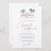 結婚式の招待 – 水の色のヤシの木の儀式 招待状 (正面/裏面)