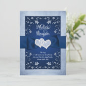 結婚式の招待 | 青王室の、ほこりっぽい青、ハート (スタンド正面)