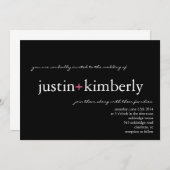 結婚式の招待| A+|ブラックピンク 招待状 (正面/裏面)