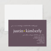結婚式の招待| A+|sm purple (7 Designer Colors) 招待状 (正面/裏面)