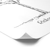 結婚式の指紋ツリー、カスタムゲストブック ポスター (角)