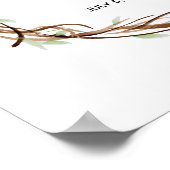 結婚式の指紋 wreath ゲストブックの代替 ポスター (角)