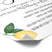 結婚式の指輪をゲットしてね! レモンのブライダルシャワーゲームの看板 ポスター (角)