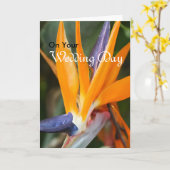 結婚式の挨拶状極楽鳥 カード (黄色い花)