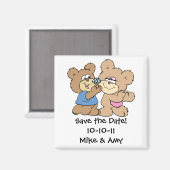 結婚式の提案 クマのSave the Date マグネット (正面/裏面)